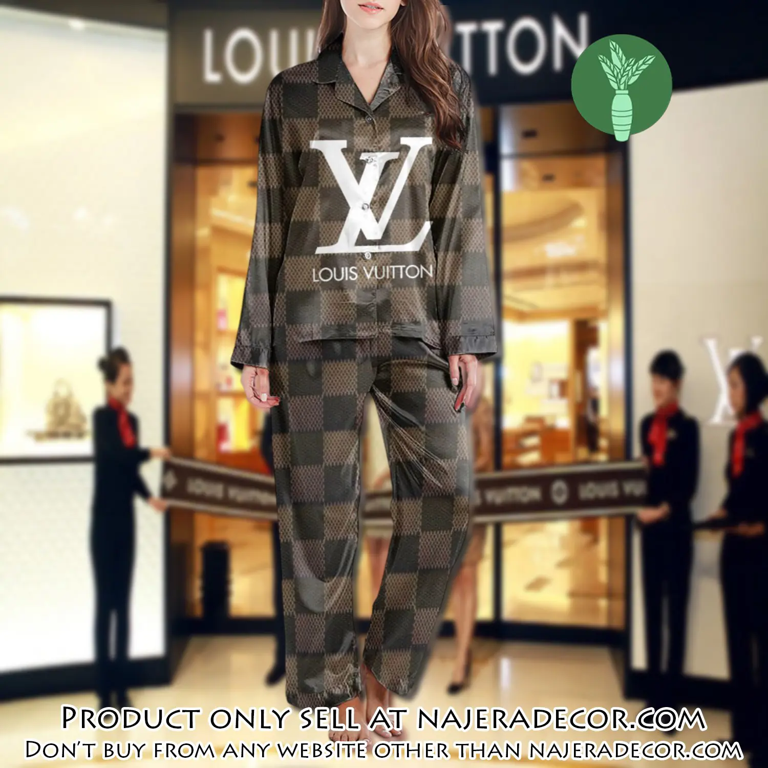 Lv monogram long satin pajama set pjs1025 njr3806985